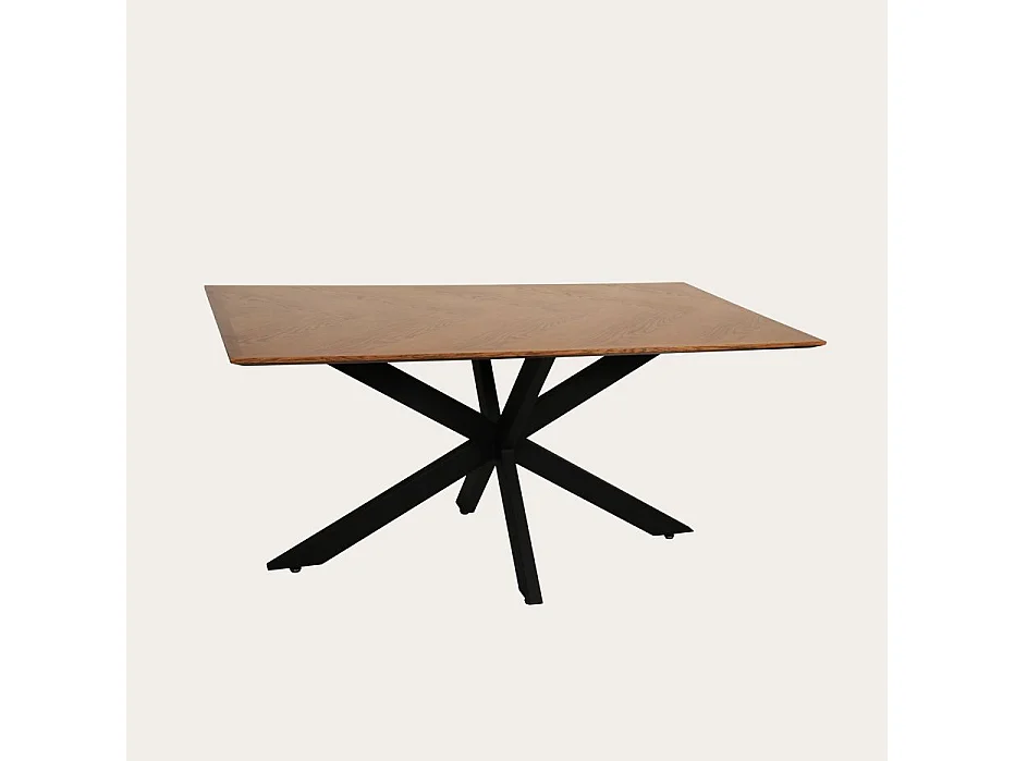 Table à manger effet bois chêne marron 160x75