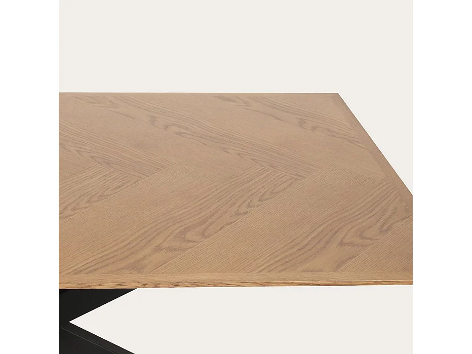 Table à manger effet bois chêne marron 160x75