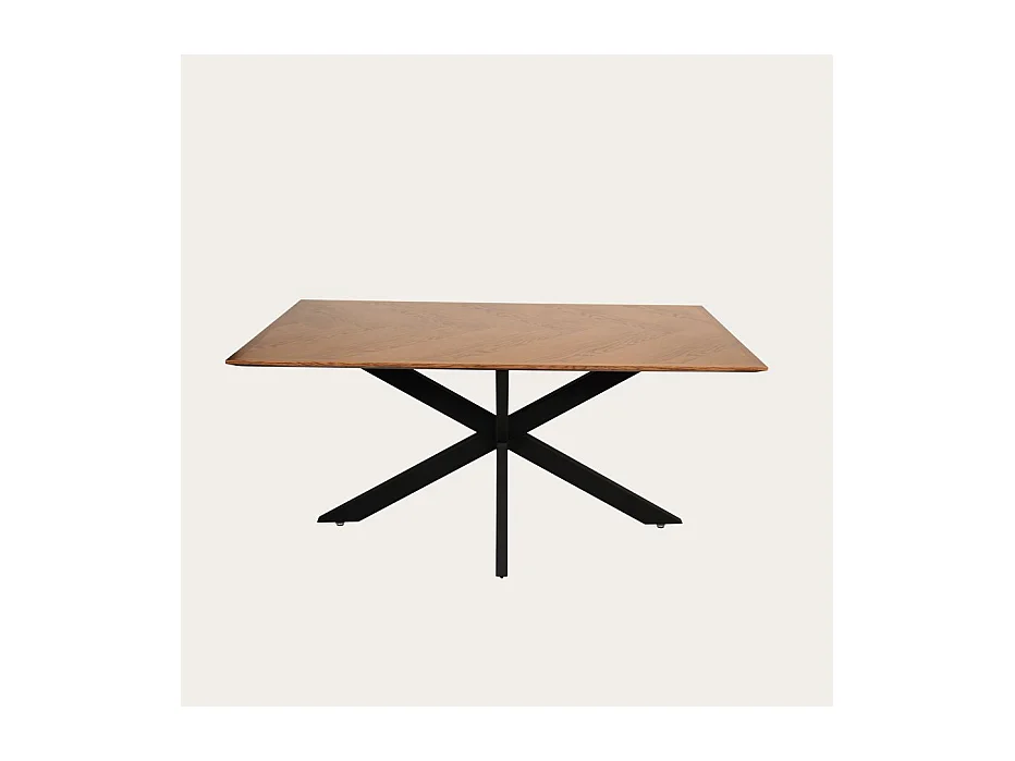 Table à manger effet bois chêne marron 160x75