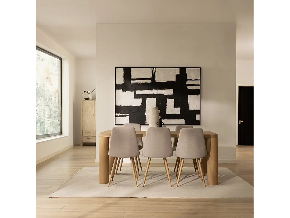 Table à manger effet bois naturel 180x75