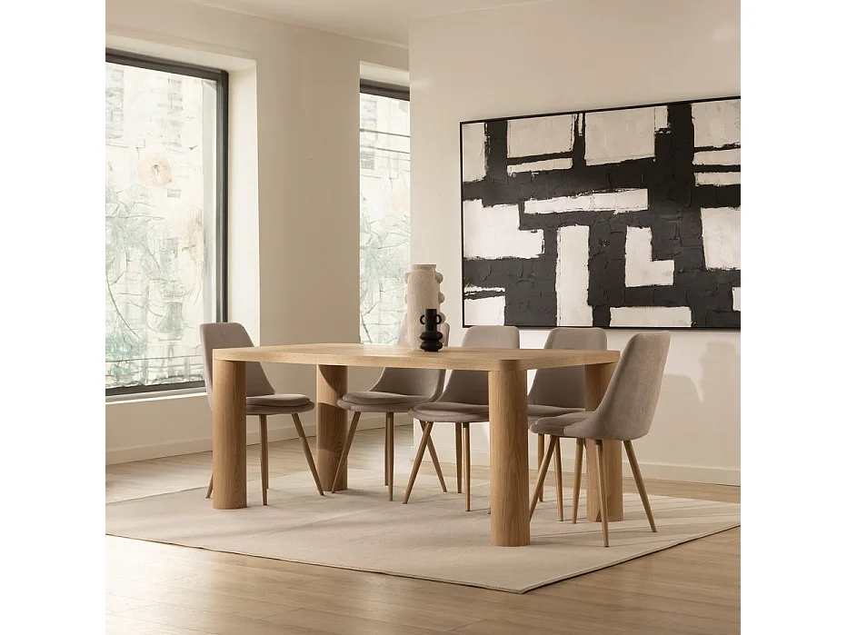 Table à manger effet bois naturel 180x75