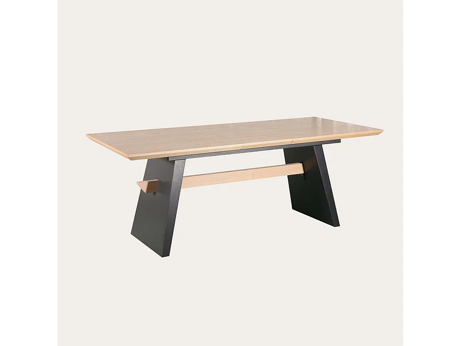 Table à manger extensible effet bois naturel 160x75