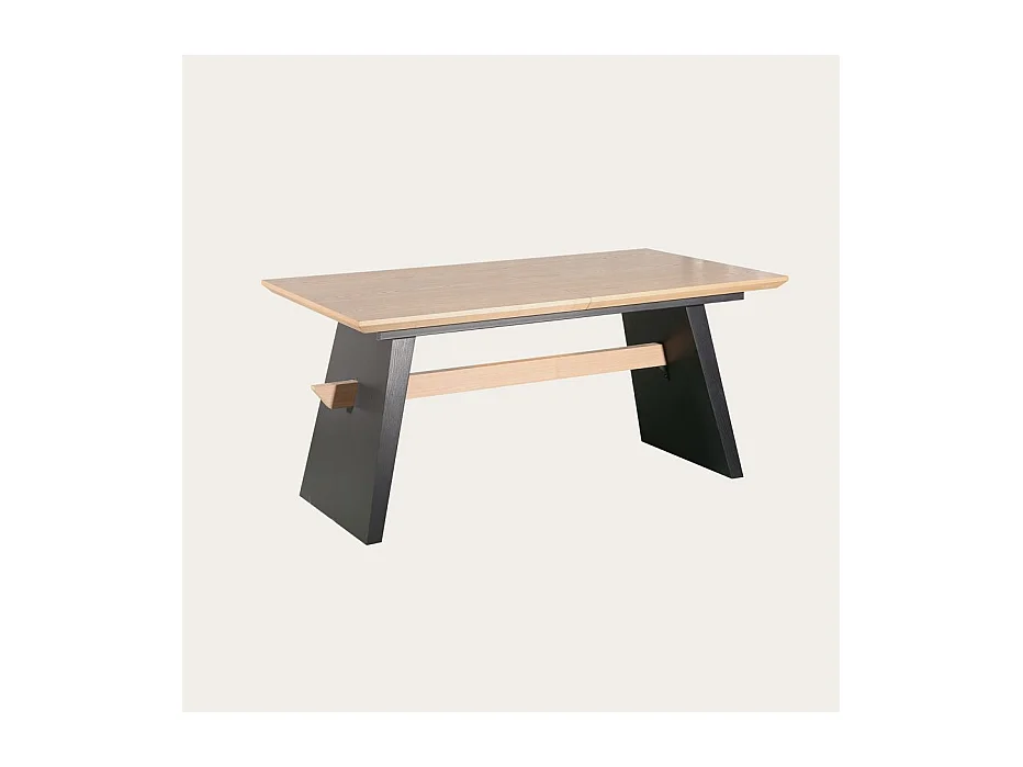 Table à manger extensible effet bois naturel 160x75