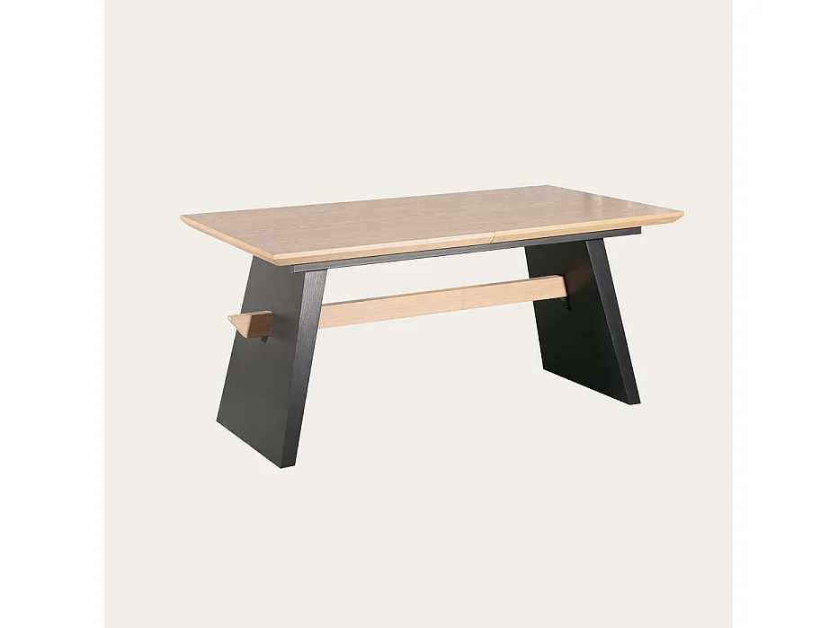 Table à manger extensible effet bois naturel 160x75