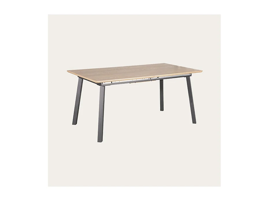 Table à manger extensible effet bois naturel 160x75
