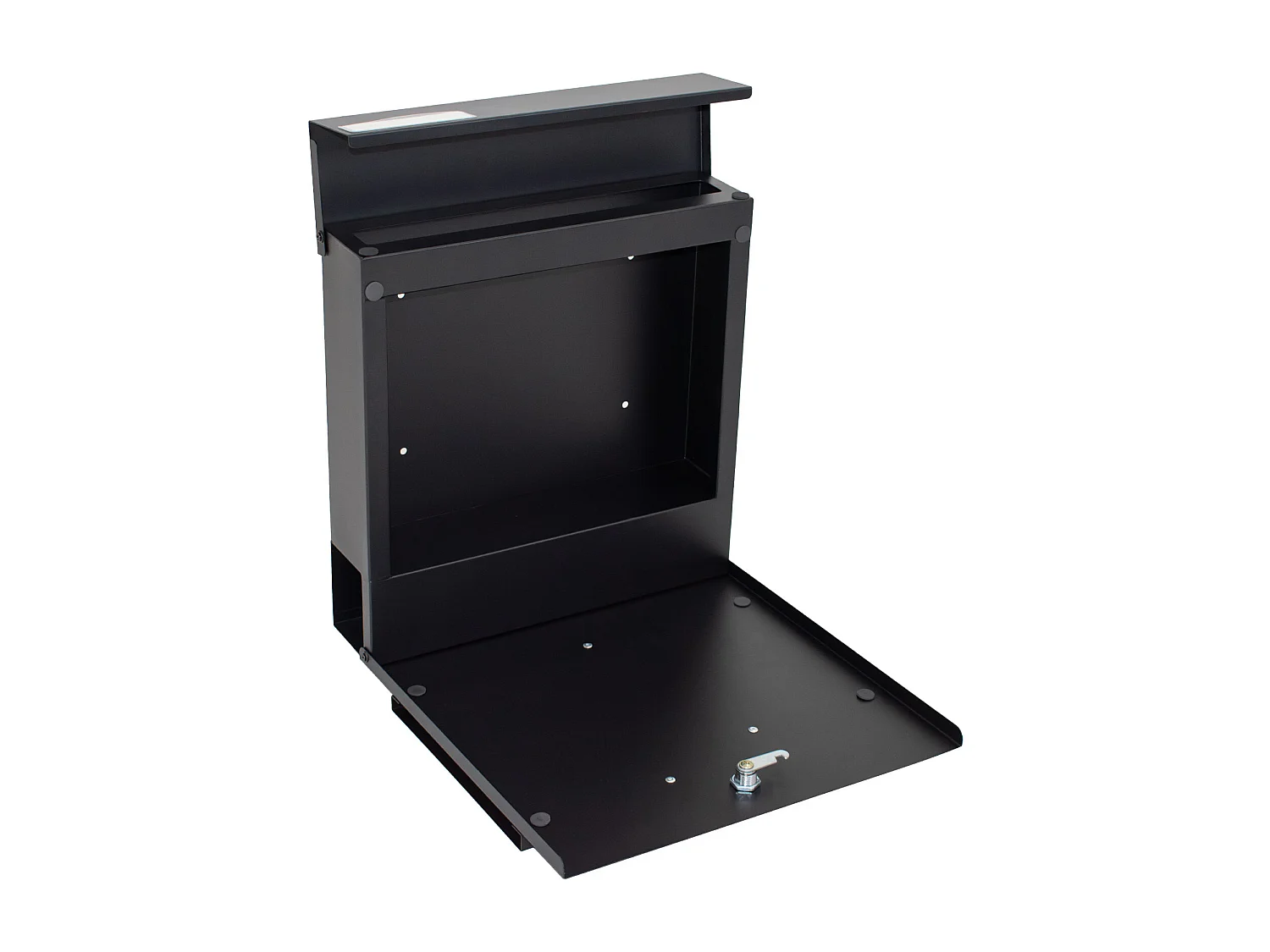 SHIMA - Bandeja de papel montada na parede 37x37x11 cm com suporte para revista em madeira e aço preto