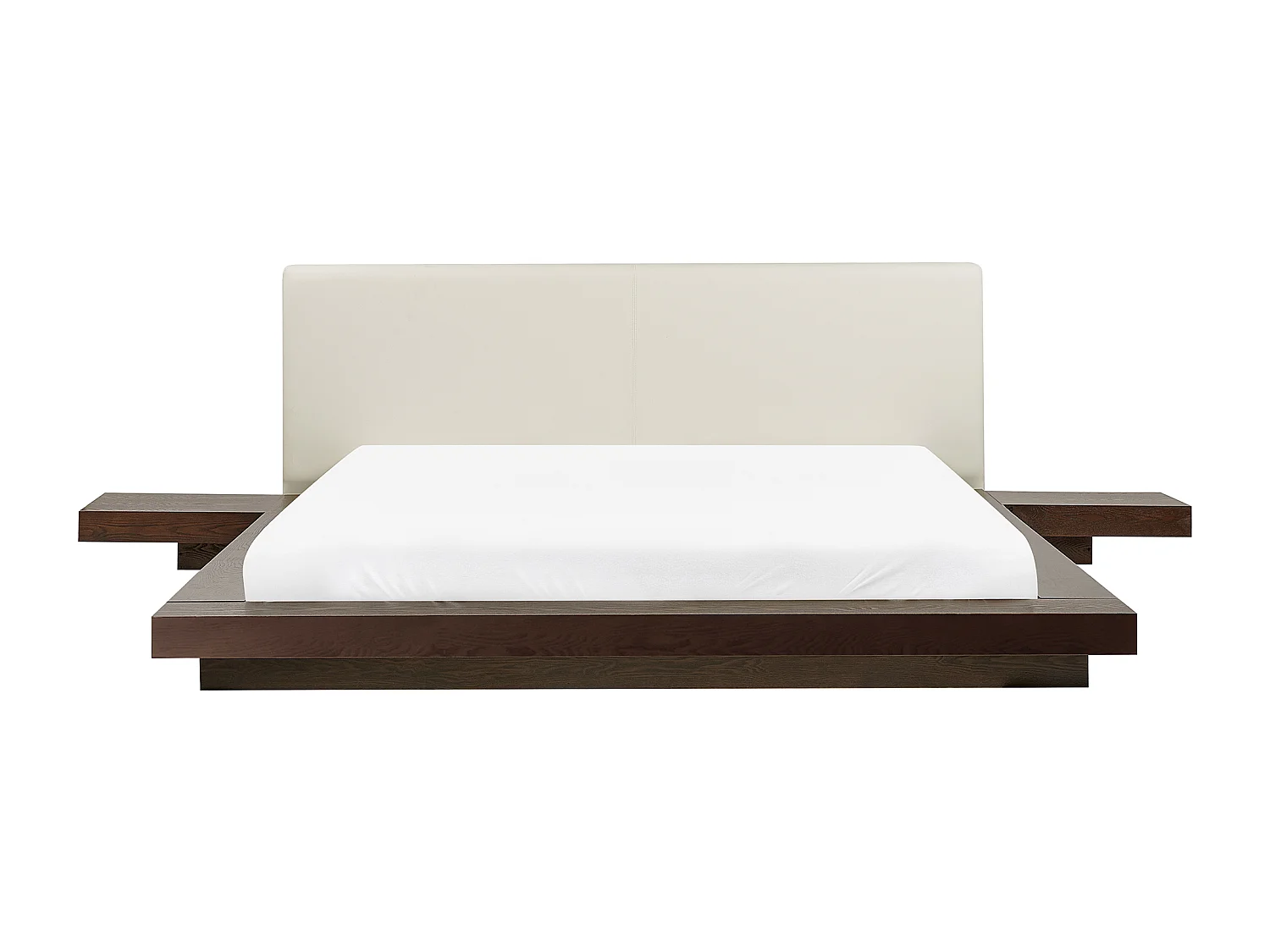 Cama LED Piel sintética ZEN 160 x 200 cm Fresno oscuro