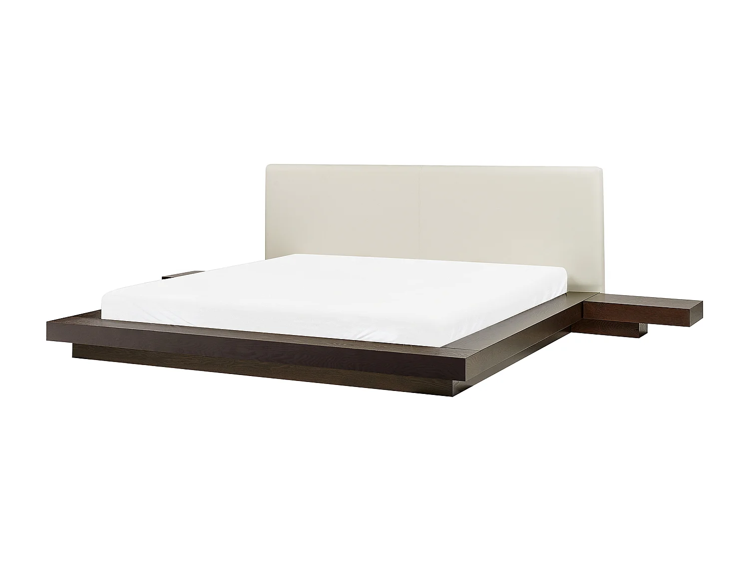 Cama LED Piel sintética ZEN 160 x 200 cm Fresno oscuro