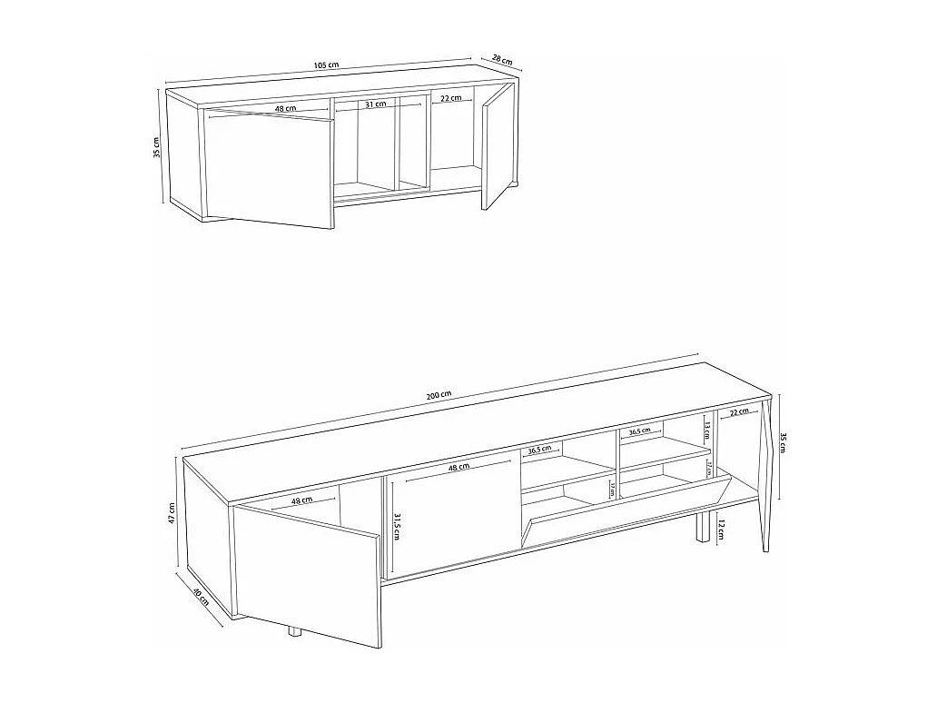 Parete attrezzata soggiorno TV rovere e bianco 0C6632A