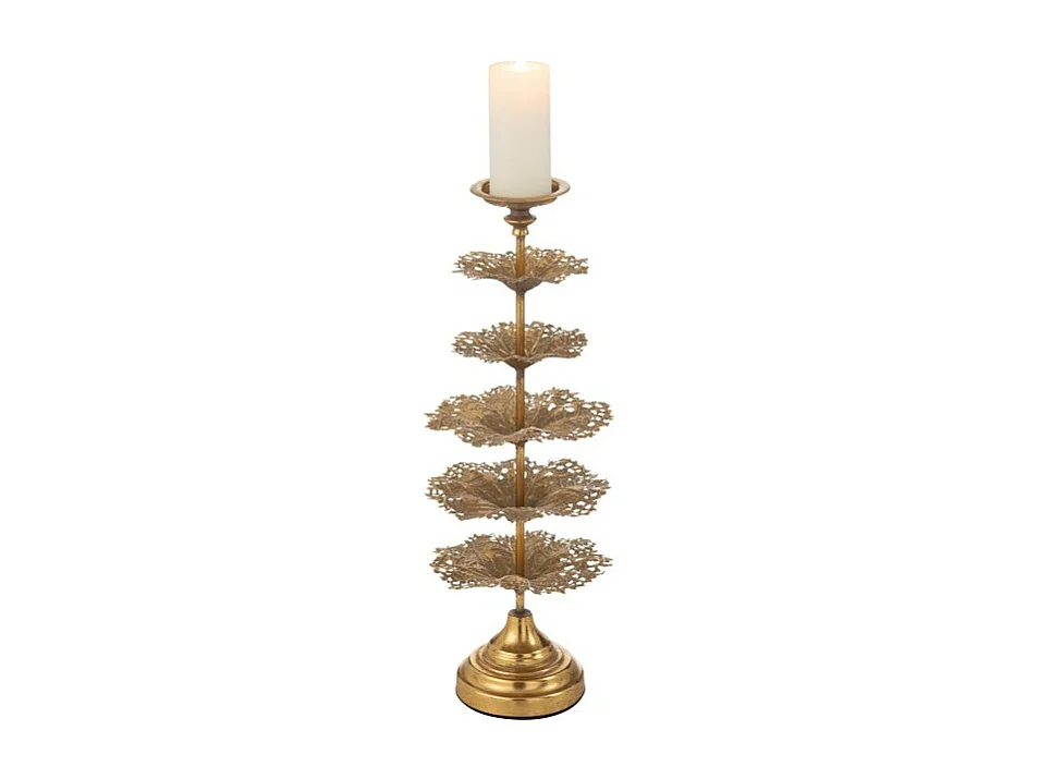Porte-bougie en métal doré 22*22*62 cm