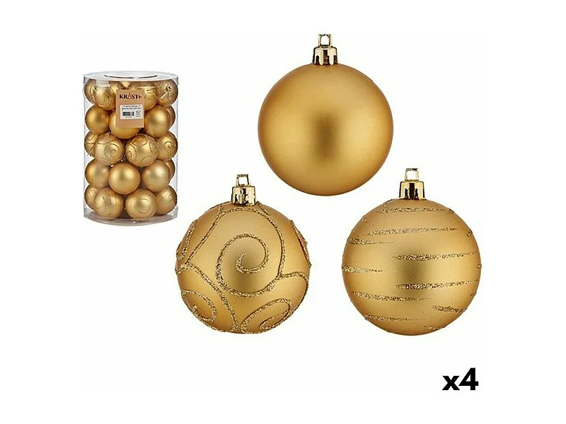 Set di palline natalizie dorate in PVC Ø 6 cm (4 unità)