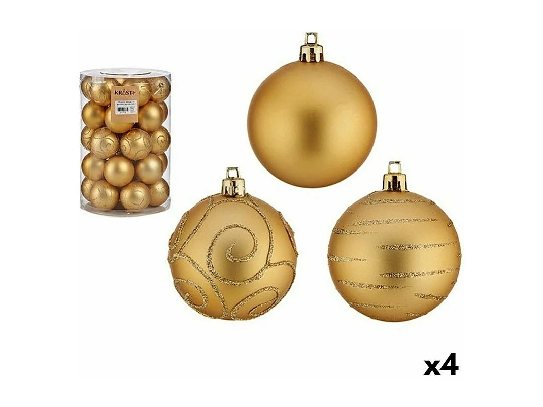 Set di palline natalizie dorate in PVC Ø 6 cm (4 unità)