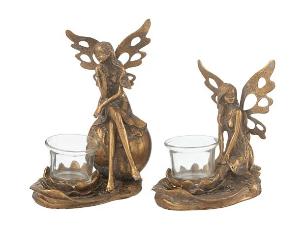 Portavelas de metal dorado 15*11.5*20 cm