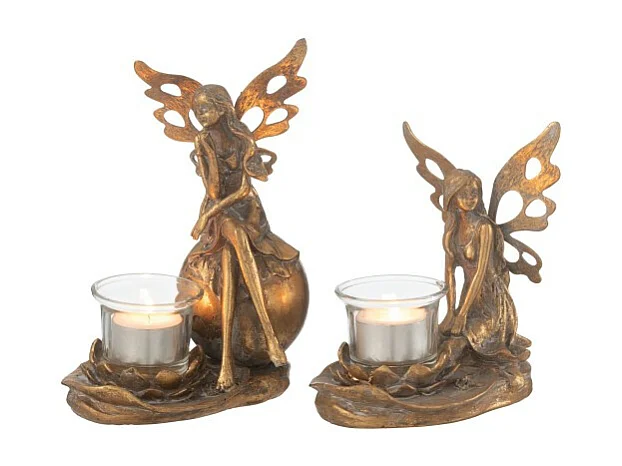 Portavelas de metal dorado 15*11.5*20 cm