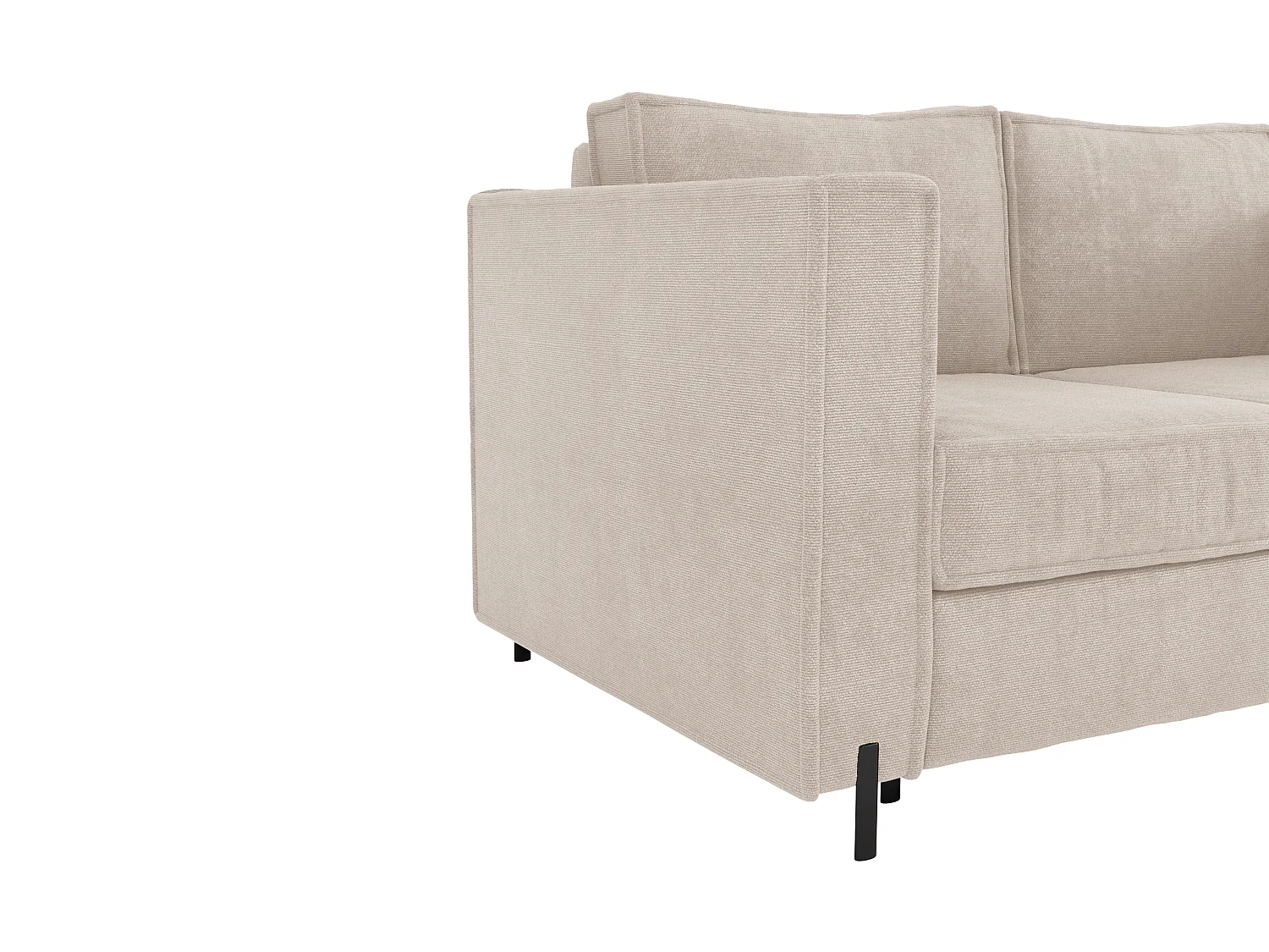 Canapé 3 places convertible express en tissu texturé beige - Couchage 140 cm - Matelas 14 cm - ELORYA