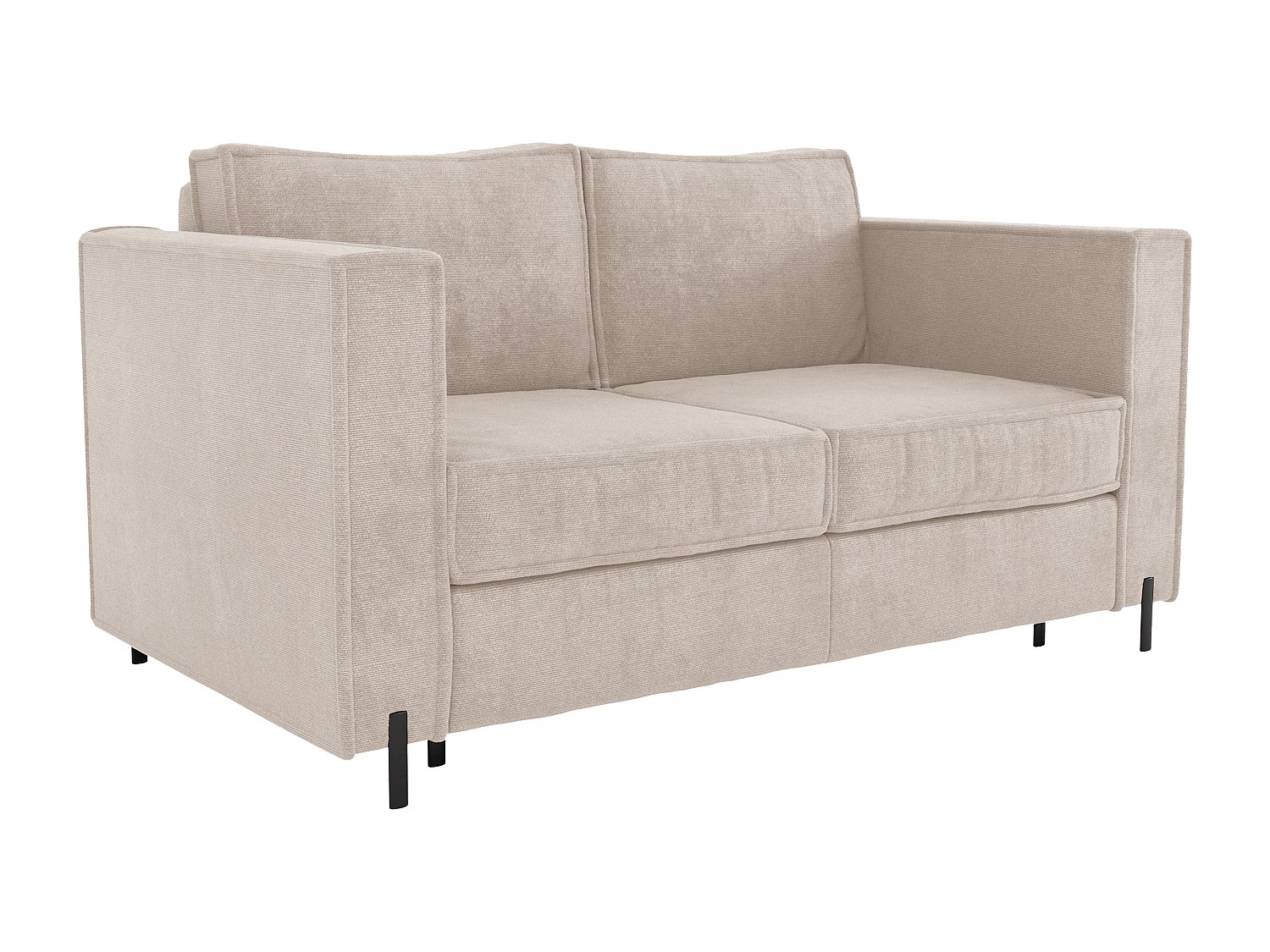 Schlafsofa mit Matratze 3-Sitzer - Strukturstoff - Beige - Liegefläche 140 günstig online kaufen