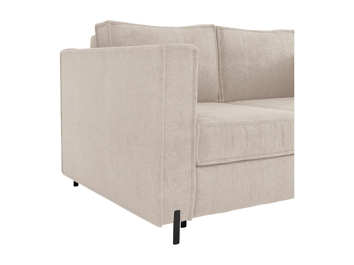Schlafsofa mit Matratze 4-Sitzer - Strukturstoff - Beige - Liegefläche 160 cm - Matratze 14 cm - ELORYA