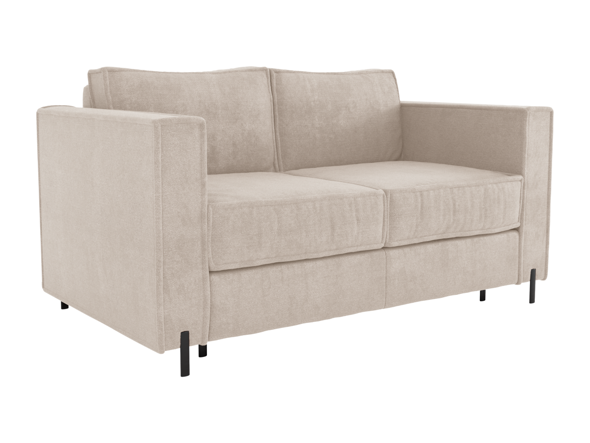 Schlafsofa mit Matratze 3-Sitzer - Strukturstoff - Beige - Liegefläche 140 günstig online kaufen
