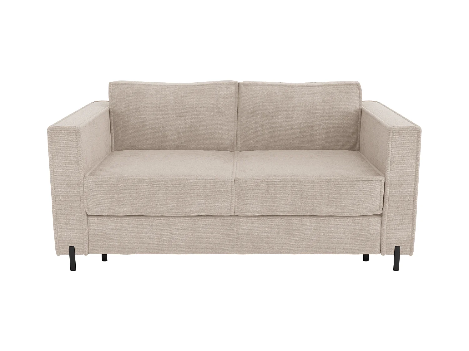 Canapé 4 places convertible express en tissu texturé beige - Couchage 160 cm - Matelas 20 cm - ELORYA