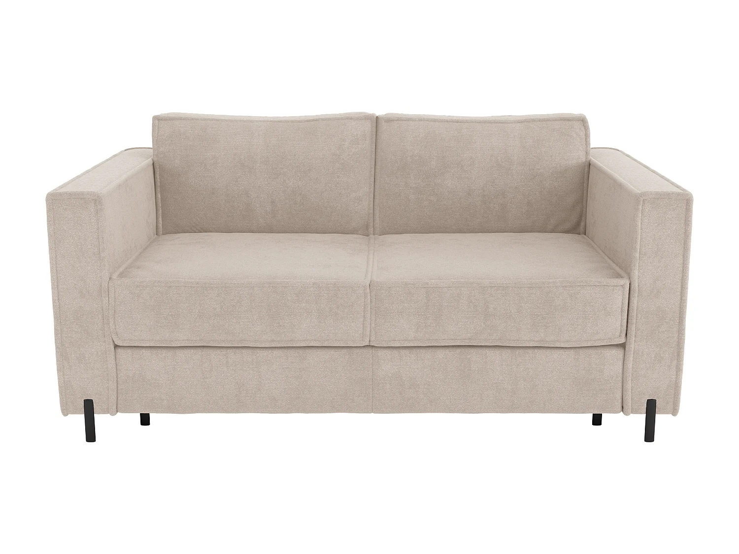 Canapé 4 places convertible express en tissu texturé beige - Couchage 160 cm - Matelas 20 cm - ELORYA