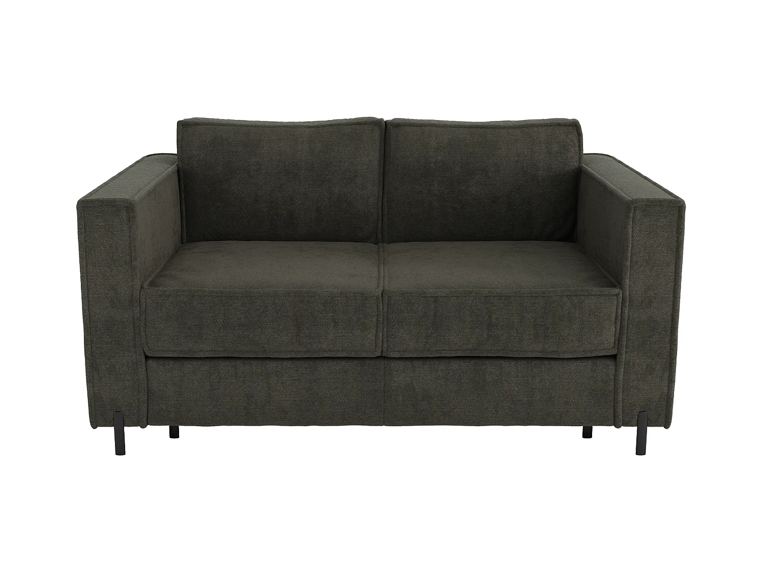 Canapé 3 places convertible express en tissu texturé vert - Couchage 140 cm - Matelas 20 cm - ELORYA