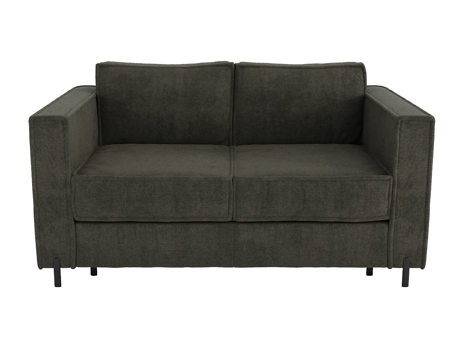 Canapé 3 places convertible express en tissu texturé vert - Couchage 140 cm - Matelas 20 cm - ELORYA