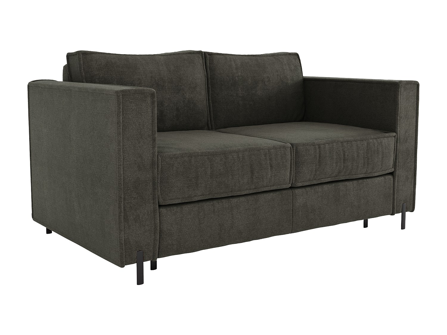 Schlafsofa mit Matratze 3-Sitzer - Strukturstoff - Grün - Liegefläche 140 c günstig online kaufen