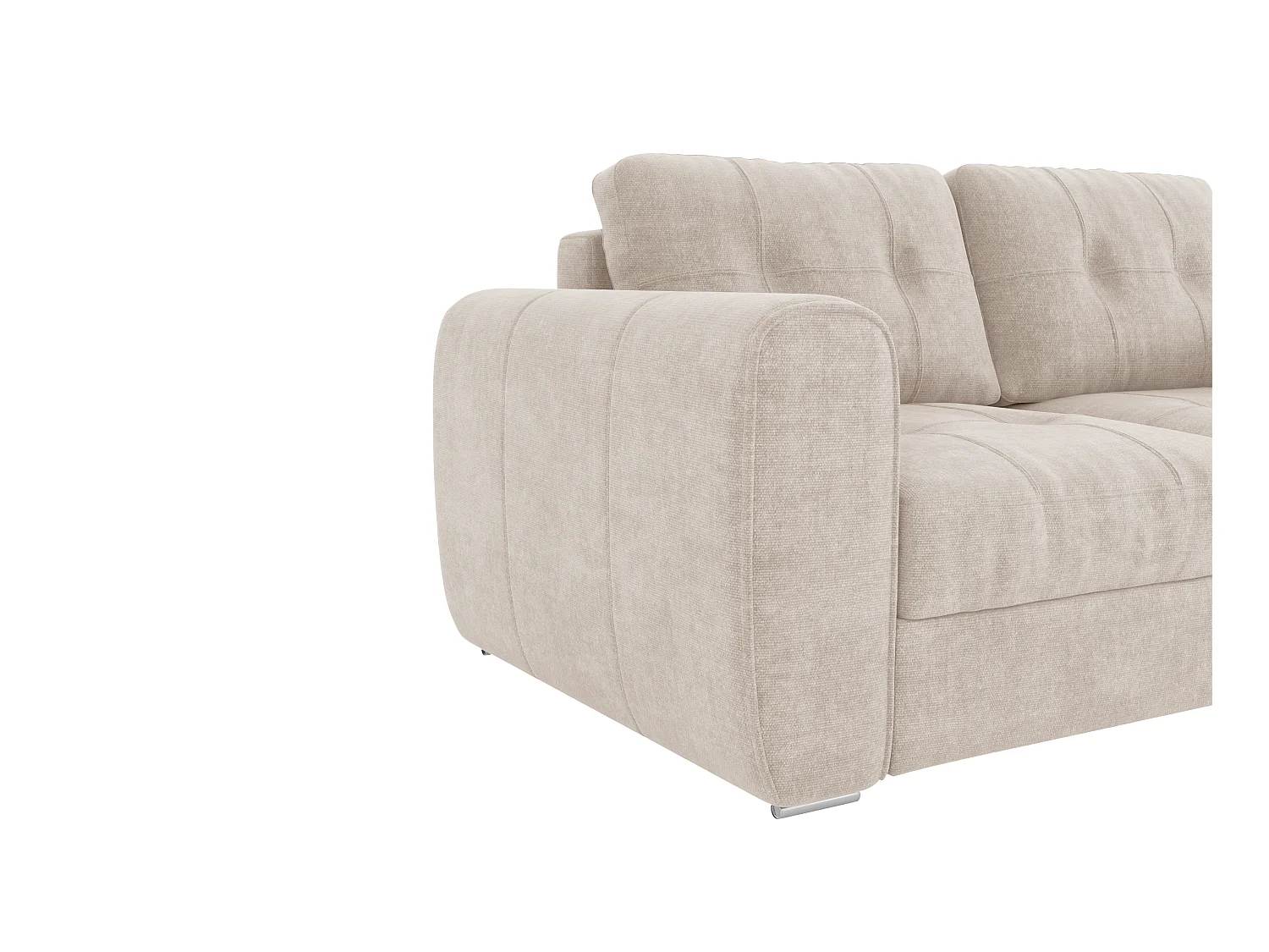 Sofá cama 3 plazas de apertura rápida de tela beige - Cama de 140 cm - Colchón de 14 cm BOLIPO