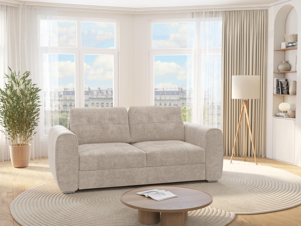 Schlafsofa mit Matratze 4-Sitzer - Stoff - Beige - Liegefläche 160 cm - Mat günstig online kaufen