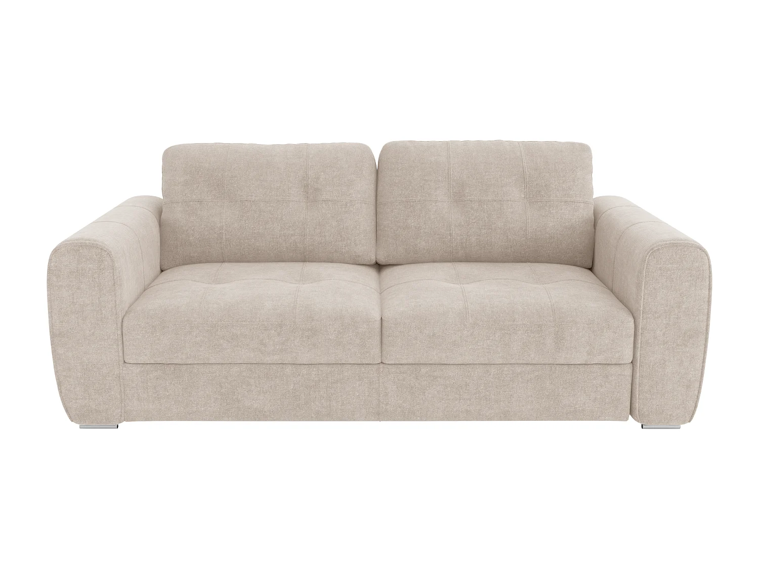 Canapé 4 places convertible express en tissu beige - Couchage 160 cm - Matelas 14 cm BOLIPO