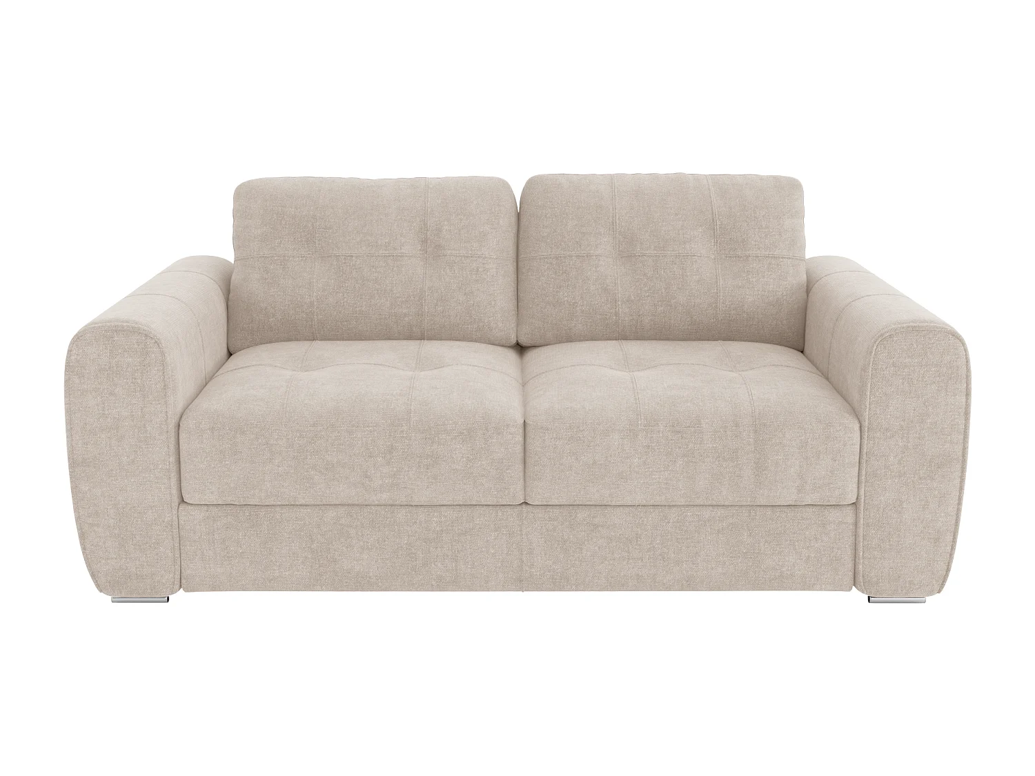 Schlafsofa mit Matratze 3-Sitzer - Stoff - Beige - Liegefläche 140 cm - Matratze 22 cm mit Memory Schaum - BOLIPO