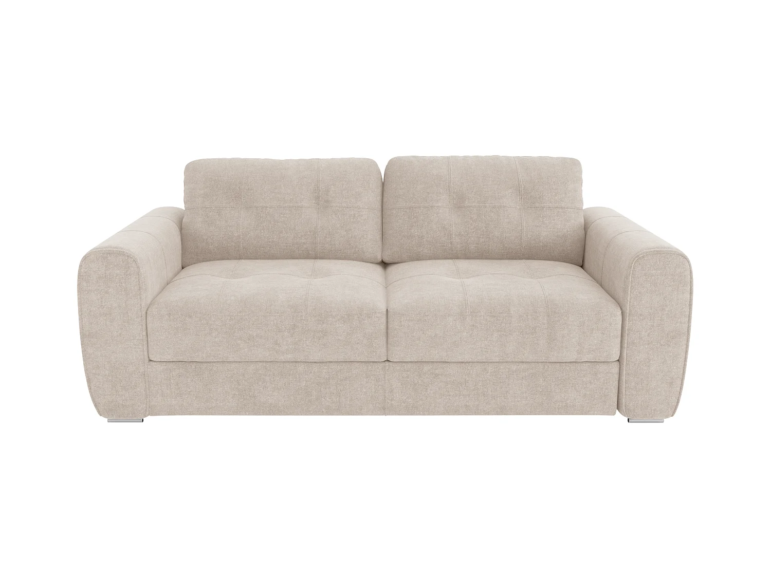 Express-vierzitsslaapbank van beige stof - Bed 160 cm - Matras met vormgeheugen 22 cm BOLIPO