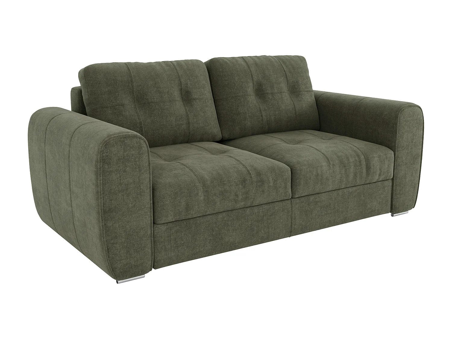 Schlafsofa mit Matratze 3-Sitzer - Stoff - Grün - Liegefläche 140 cm - Matratze 14 cm - BOLIPO