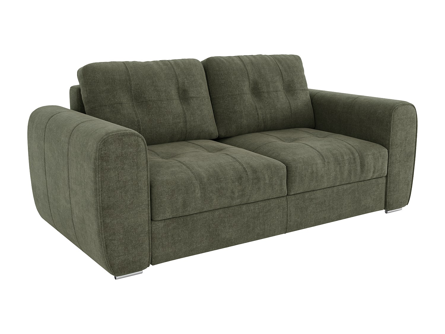 Schlafsofa mit Matratze 3-Sitzer - Stoff - Grün - Liegefläche 140 cm - Matr günstig online kaufen
