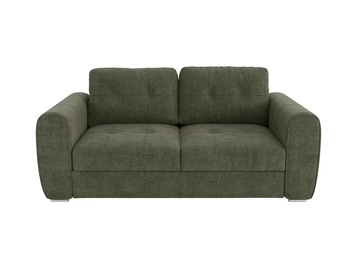 Sofá cama de 3 plazas con convertible de apertura rápida de tela verde - 140 cm de ancho de cama - Colchón con memoria de forma de 22 cm BOLIPO