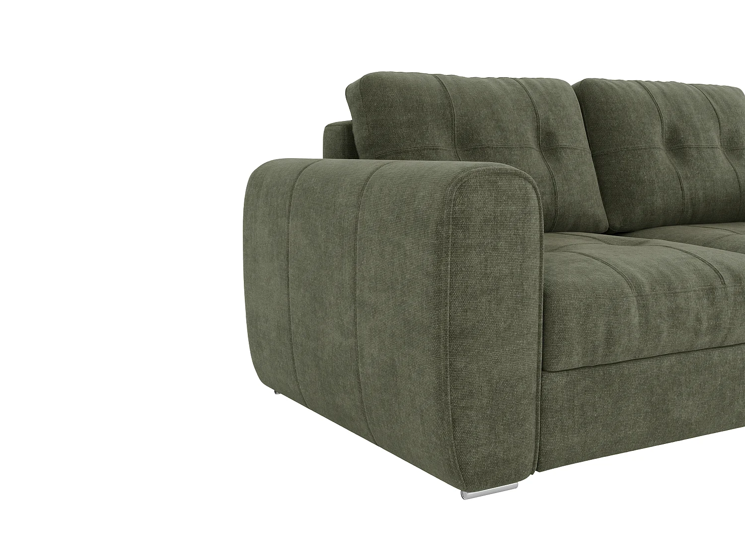 Schlafsofa mit Matratze 3-Sitzer - Stoff - Grün - Liegefläche 140 cm - Matratze 22 cm mit Memory Schaum - BOLIPO