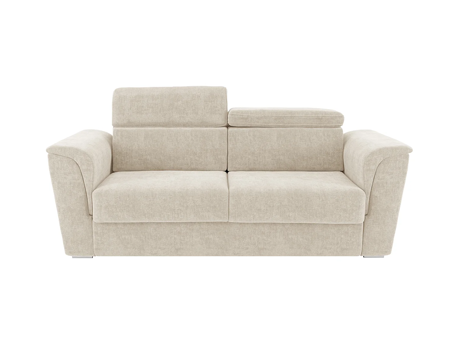 Canapé 4 places convertible express en tissu beige - Couchage 160 cm - Matelas 18 cm RIZORA