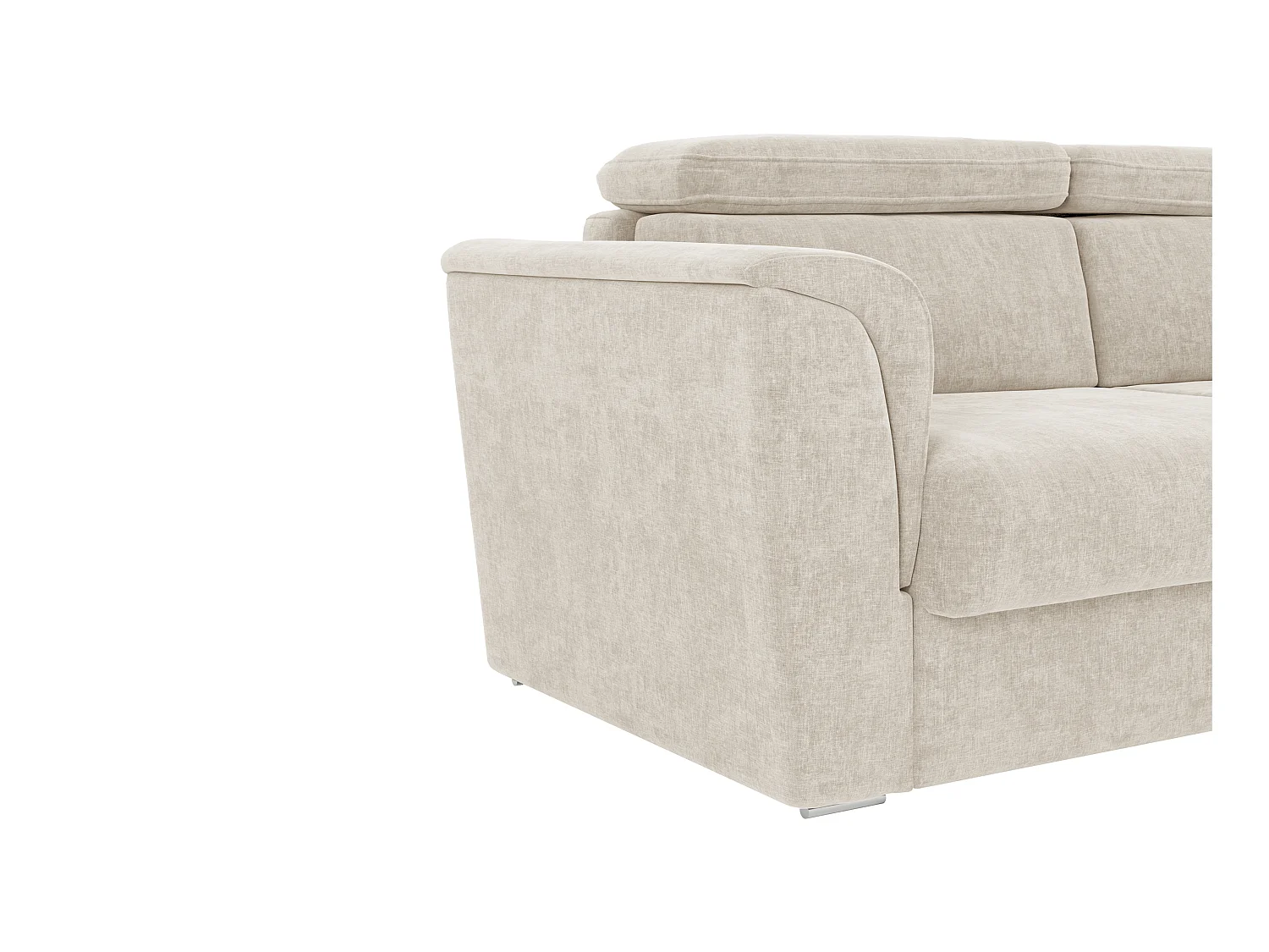 Canapé 4 places convertible express en tissu beige - Couchage 160 cm - Matelas 18 cm RIZORA