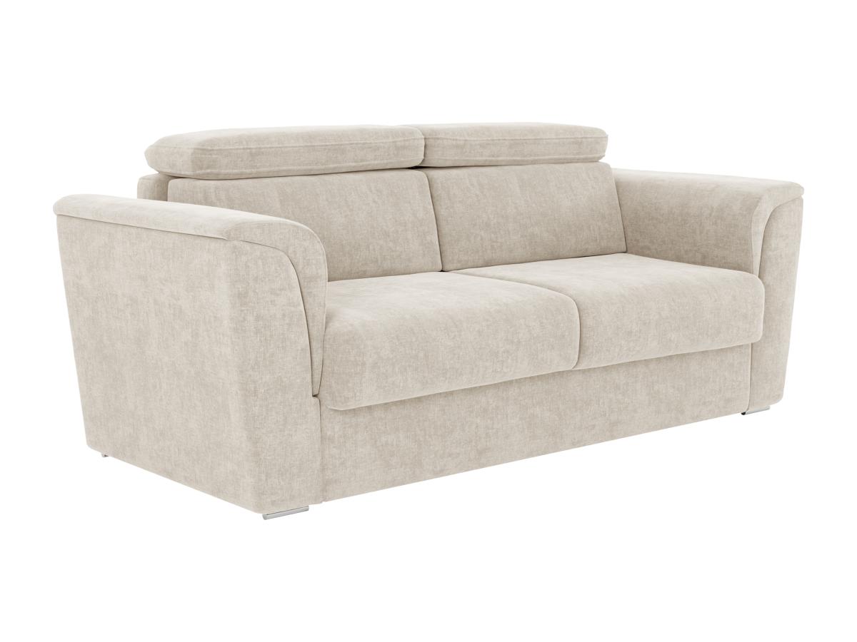 Schlafsofa mit Matratze 3-Sitzer - Stoff - Beige - Liegefläche mit Lattenro günstig online kaufen