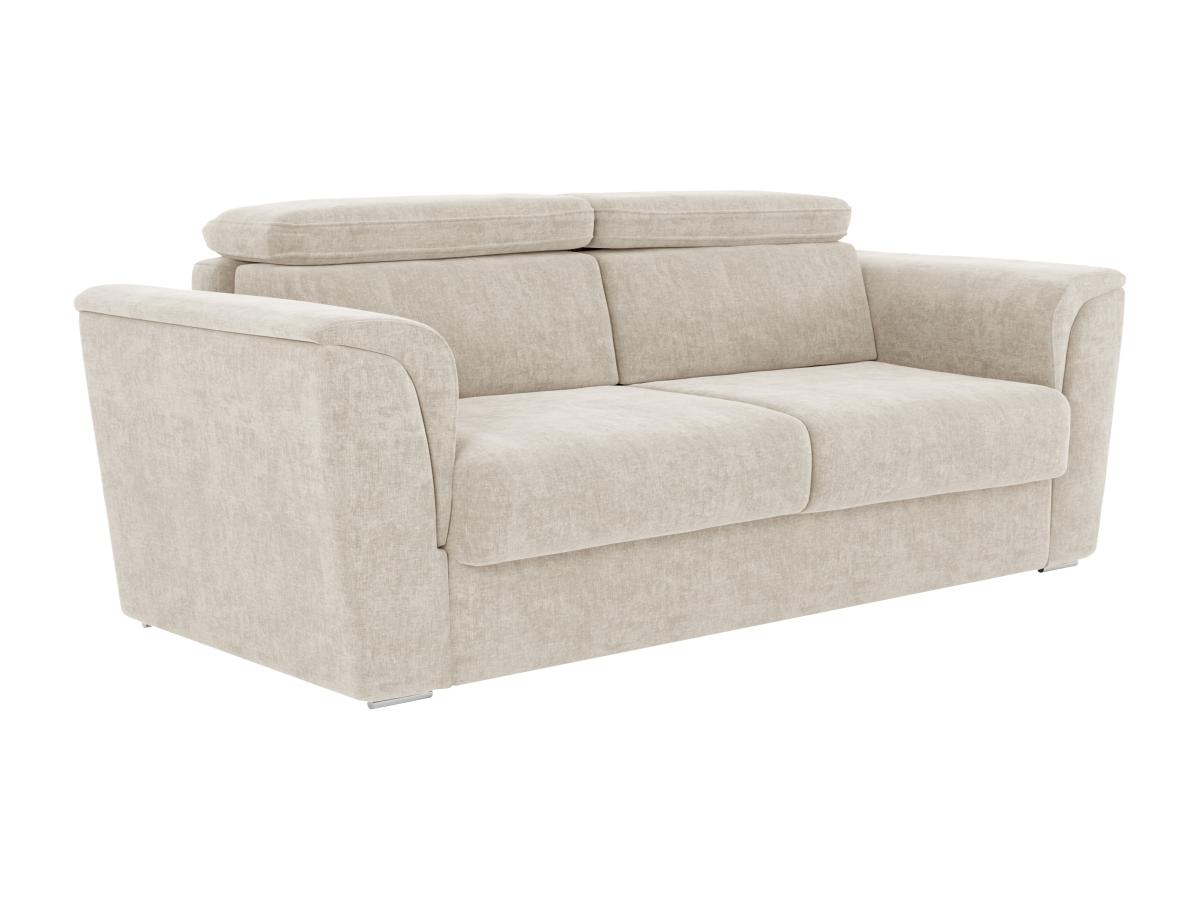 Schlafsofa mit Matratze 4-Sitzer - Stoff - Beige - Liegefläche mit Lattenro günstig online kaufen