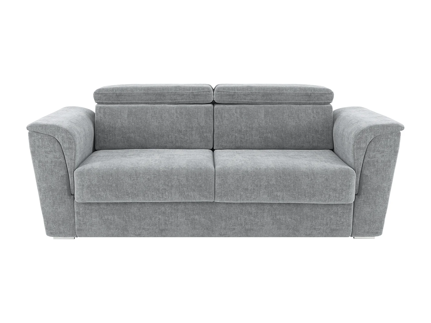 Canapé 4 places convertible express en tissu gris - Couchage 160 cm - Matelas 22 cm avec mémoire de forme - RIZORA