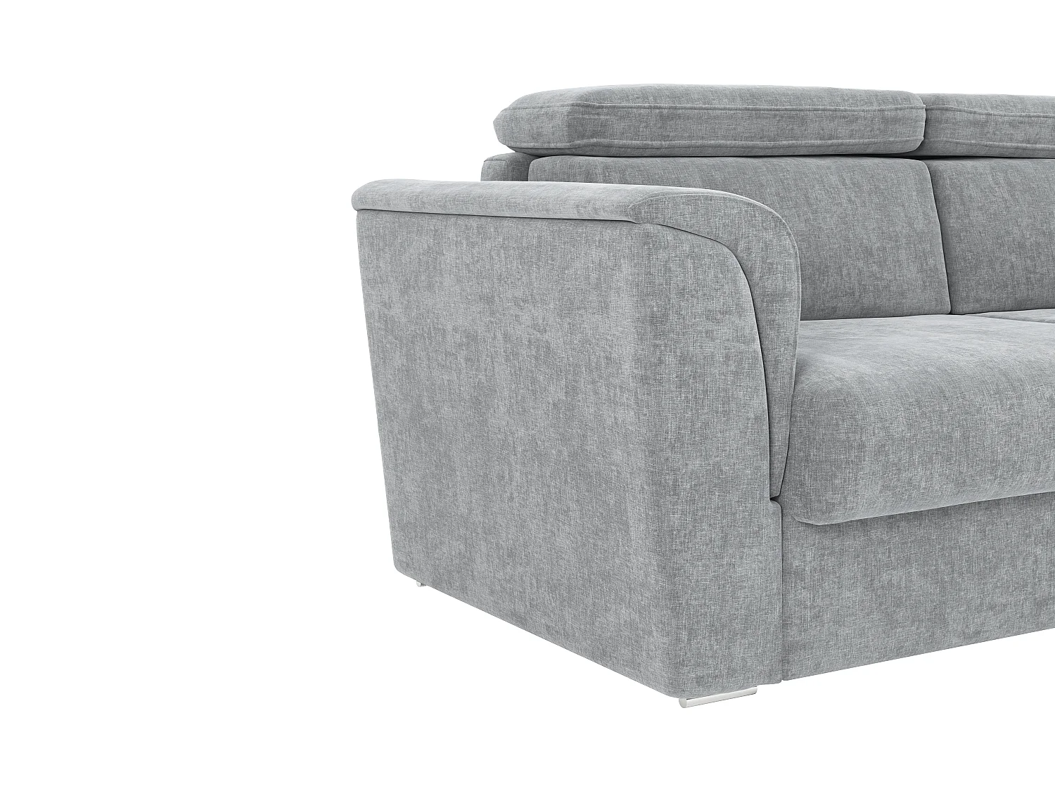 Sofá de 4 lugares convertível abertura rápida tecido cinza, cama 160 cm e colchão 22 cm com memória de forma - RIZORA