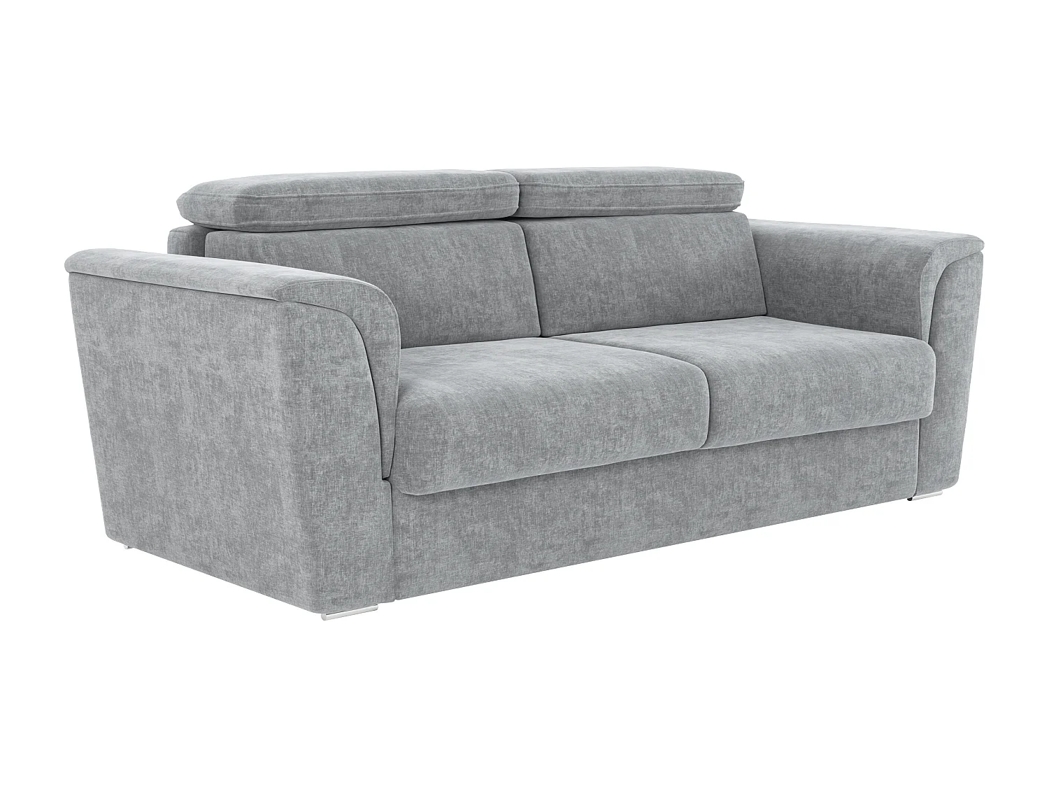 Sofá de 4 lugares convertível abertura rápida tecido cinza, cama ripas largas 160 cm e colchão 22 cm com memória de forma - RIZORA