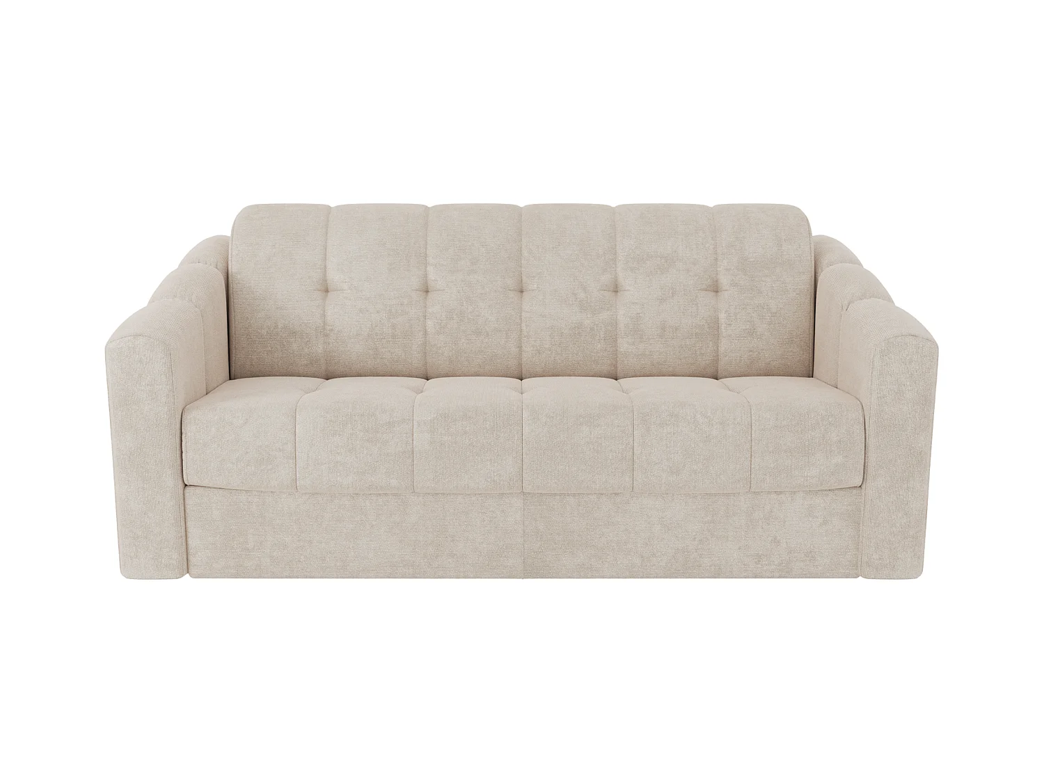Canapé 3 places convertible express en tissu texturé beige - Couchage 140 cm - Matelas 14 cm DARIELO