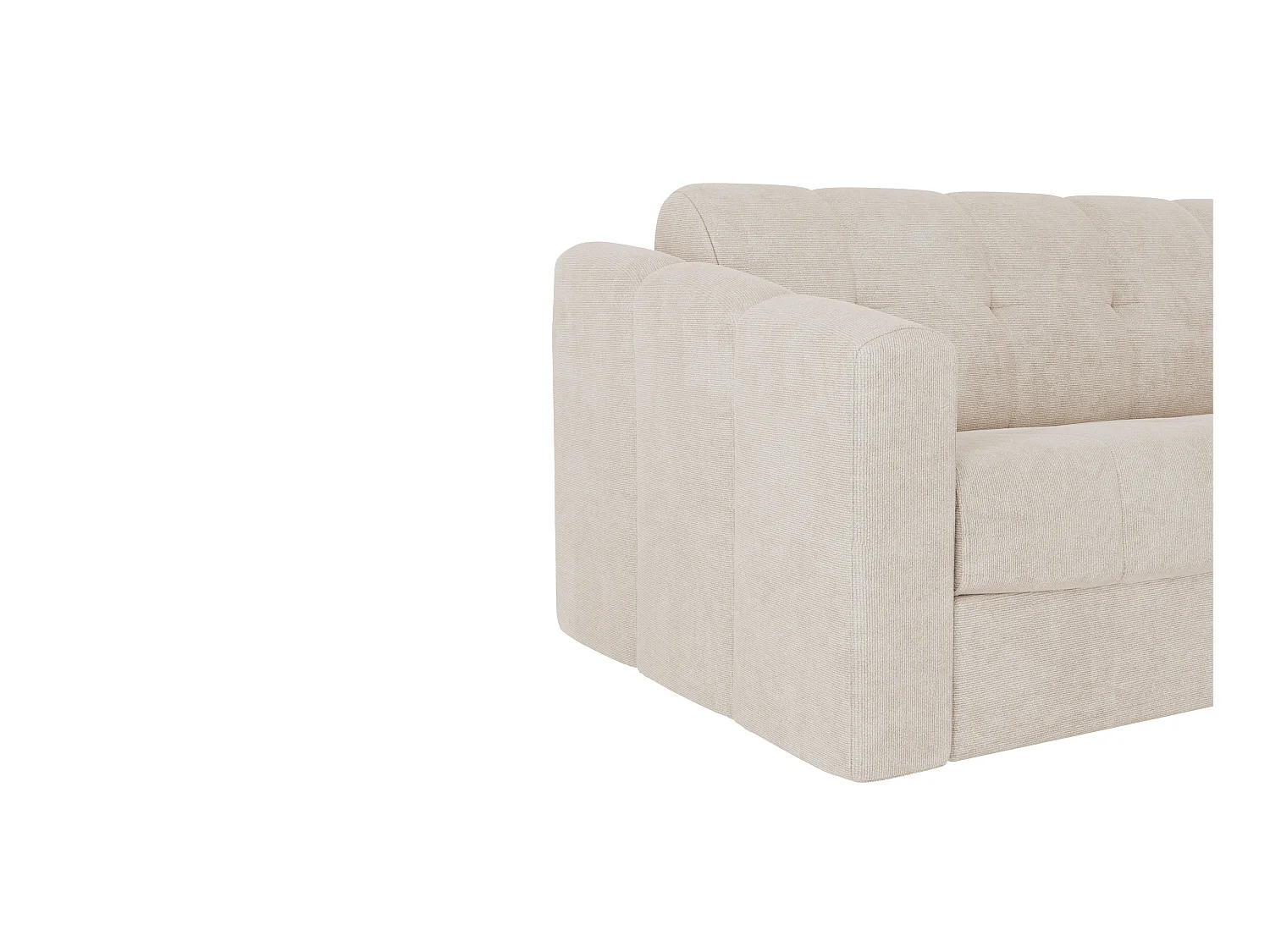 Canapé 3 places convertible express en tissu texturé beige - Couchage 140 cm - Matelas 14 cm DARIELO