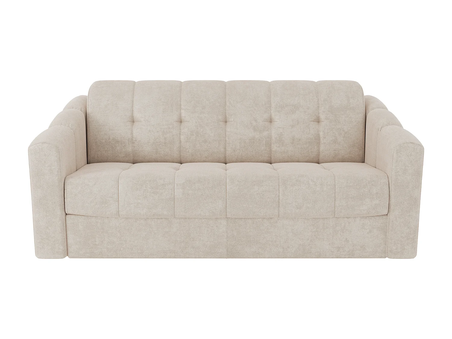 Canapé 3 places convertible express en tissu texturé beige - Couchage 140 cm - Matelas 14 cm DARIELO