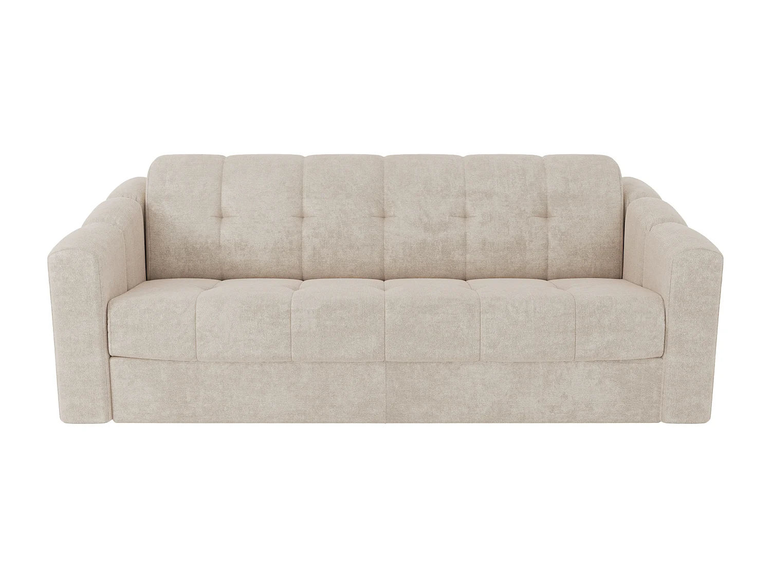 4-seters sovesofa med express-funksjon i beige teksturert stoff - Sovemål 160 cm - 14 cm madrass DARIELO