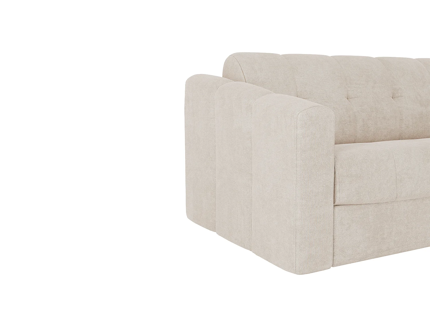 Canapé 4 places convertible express en tissu texturé beige - Couchage 160 cm - Matelas 14 cm DARIELO