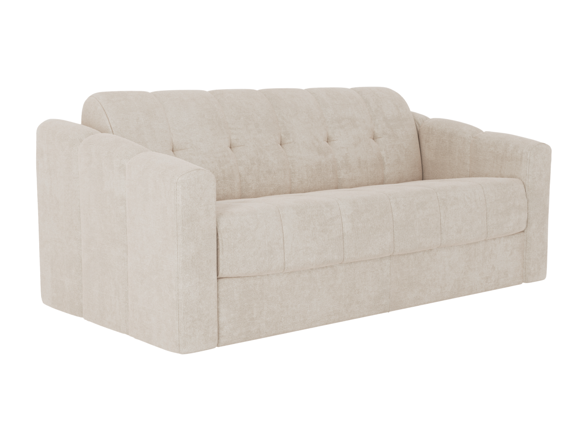 Schlafsofa mit Matratze 3-Sitzer - Strukturstoff - Beige - Liegefläche 140 günstig online kaufen