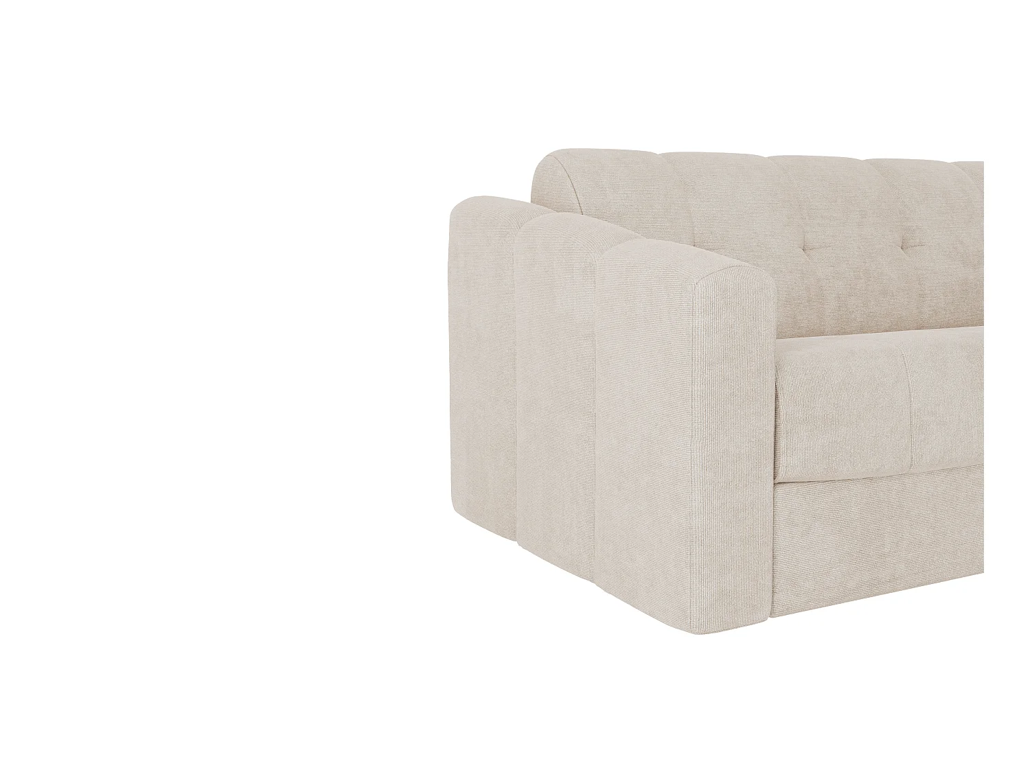 Canapé 3 places convertible express en tissu texturé beige - Couchage 140 cm - Matelas 22 cm avec mémoire de forme DARIELO